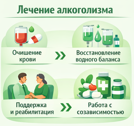 лечение алкоголизма в Электрогорске этапы